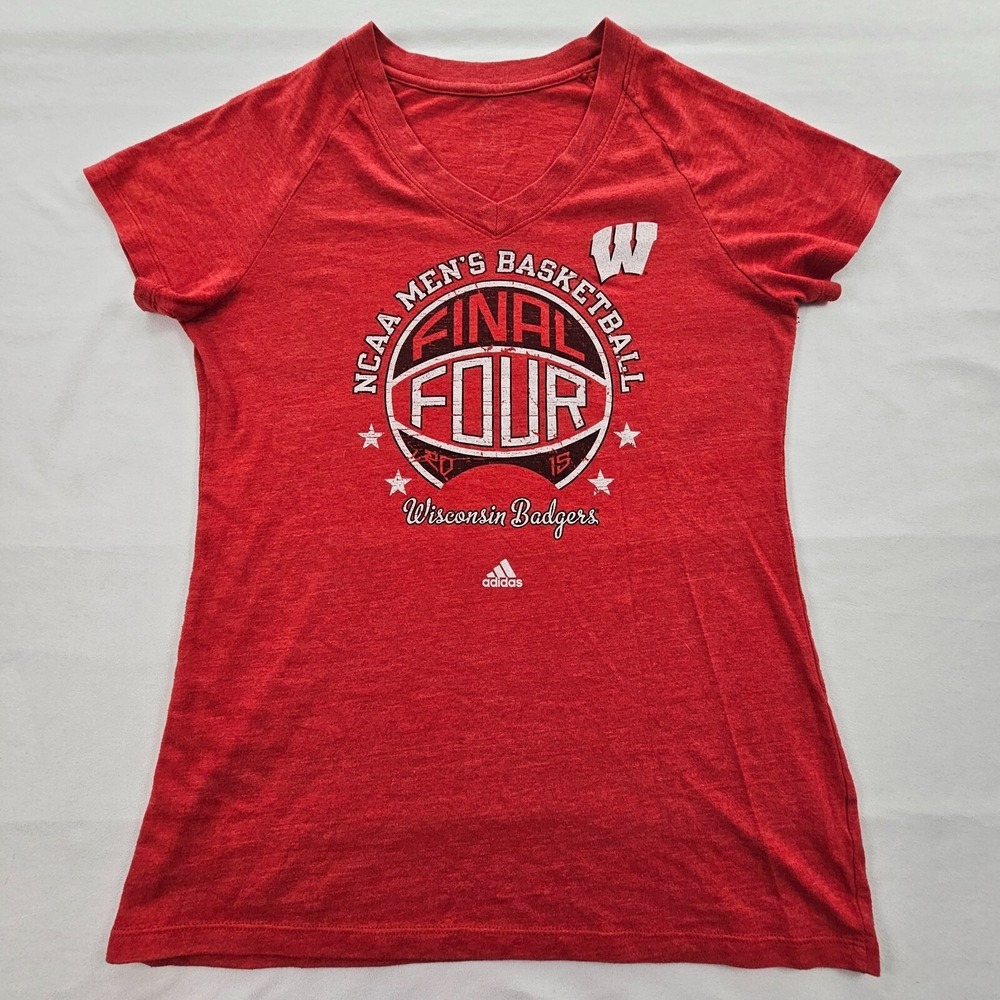 Wisconsin‎ Badgers NCAA Final Four 2015 Red Short Sleeve T-Shirt Women's XL